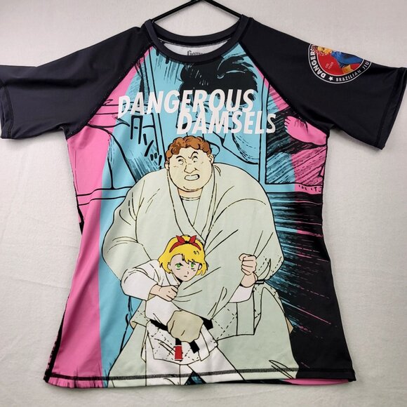 Gameness Tops - Gameness Womens Large Rash Guard Brazilian Jiu-Jitsu Judo Top Dangerous Damsels